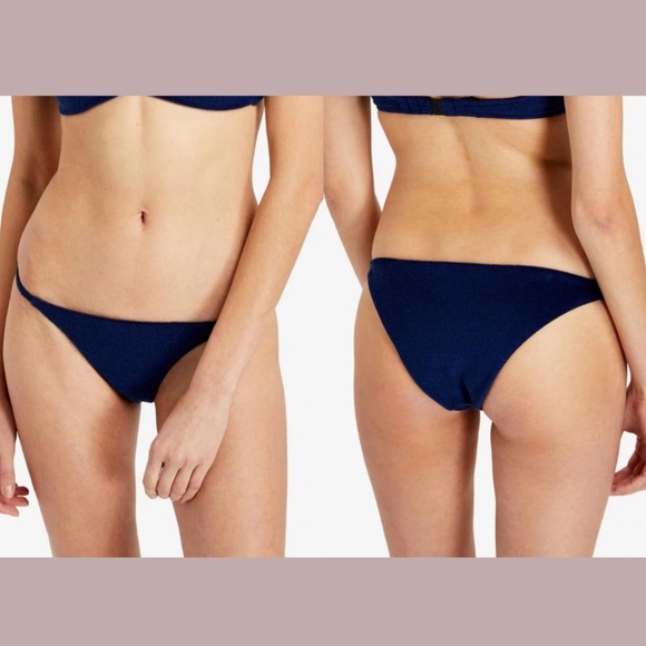 NEW Onia [ Small ] Rochelle Terry Cloth Bikini Bottom‎ in Navy Blue - Picture 1 of 11